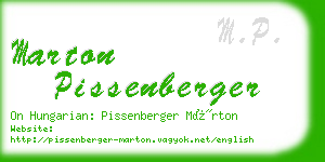 marton pissenberger business card